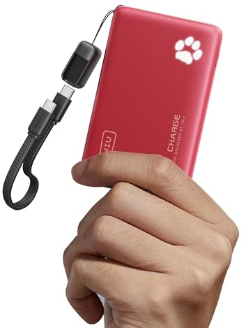 INIU Battery Pack, Ultra Slim 10000mAh 45W PD Power Bank, Fast Charging Mini Portable Charger, Travel Trip Family Essentials Powerbank for College Students Travelers Teen Boys Girls, Red