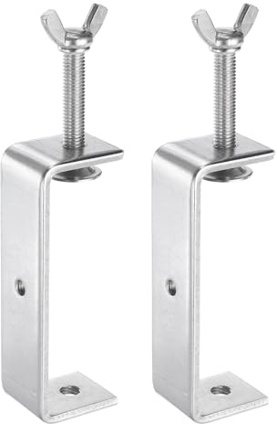 sourcing map Lot de 2 colliers de serrage C en acier inoxydable 304 de 120 mm de large pour le travail du bois, le soudage, le bâtiment, le montage domestique