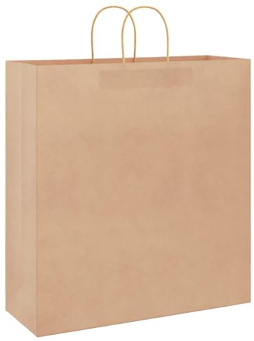 vidaXL Papperspåsar 50 st med handtag brun 45x17x48 cm, papperspåse, papperspåse med handtag, papperskasse, påse, papper presentpåse