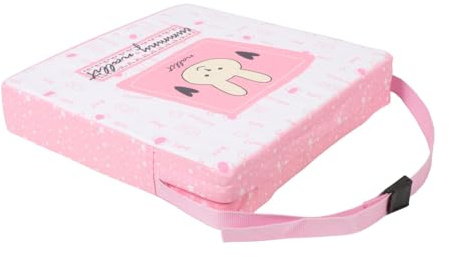 Kleinkind Sitzerhöhung für Esstisch mit Dicker Polsterung | Polyester, Rosa, Universelle Passform für Esszimmerstühle, Niedliches Cartoon Design, Kinder und Kleinkinder