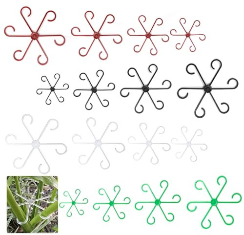 16 Pièces Support pour Tige de Plante Grimpante en Plastique, Support Plante Tiges, Support pour Plantes à Tige en Anneau, pour Plantes Grimpantes, Hortensias, Roses