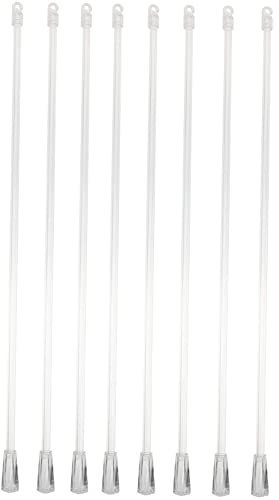 BESPORTBLE Asta Tiratenda Trasparente Da 43 Cm - 8 Pezzi - Parti Di Ricambio Per Bacchette Veneziane Aste Per Tende Verticali Con Gancio e Impugnatura Accessori Per Tende Da