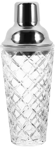 Mipcase Coctelera De Vidrio Mezclador De Cócteles Vaso Transparente Tapa Inoxidable Versátil Para Té Con Leche