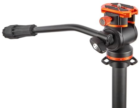 3 Legged Thing AirHed Vision – Compact Fluid Video Head with 90° Rotating Arca-Swiss Clamp | Pan & Tilt Tripod Mount with QR7 Plate – Supports Up to 5kg (Lava)