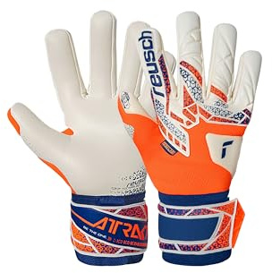 Reusch Profi Torwarthandschuhe Erwachsene | starker Grip & präzise Passform | erweiterte Grip-Zone, für Training & Spiel, Naturrasen & Kunstrasen, Größe 7,5-11, Attrakt Gold X NC
