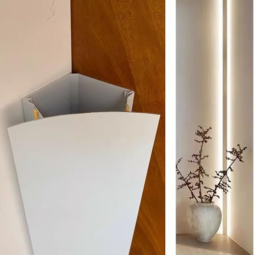 Moldura Iluminacion Canal de Iluminación LED con Difusor para Borde de Pared y Techo, Moldura de Techo, Cornisa, Iluminación Indirecta, Riel para Moldura de Corona para Sala de Estar(8 m(26.2ft))