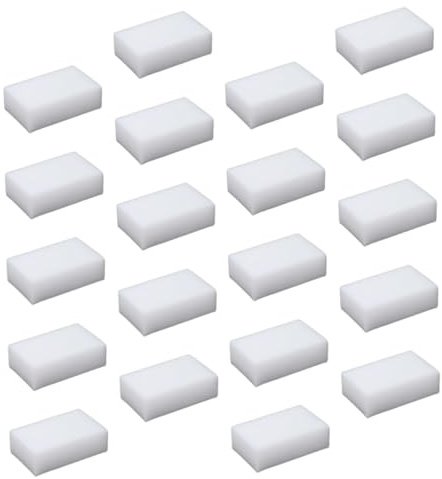 UTHCLO 20piezas Esponjas De Limpieza para Cocina Esponja De Celda Densa Blanca Removedor De Grasas y Manchas para Platos y Superficies Duraderas y Multiusos