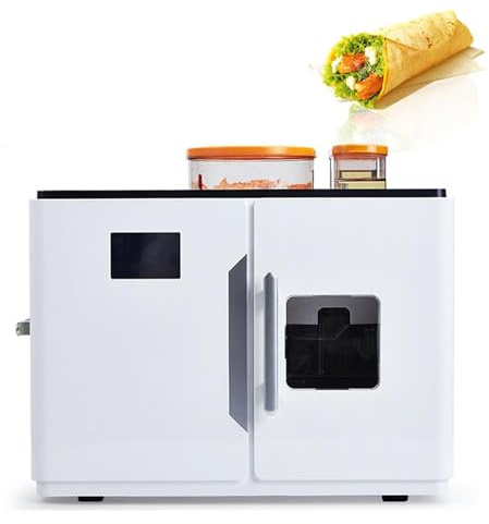 Máquina de barbacoa automática, panificadora comercial de 1800 W, máquina for hacer panqueques, pantalla táctil inteligente, 20 panqueques a la vez, grosor de 1,0 mm a 1,5 mm