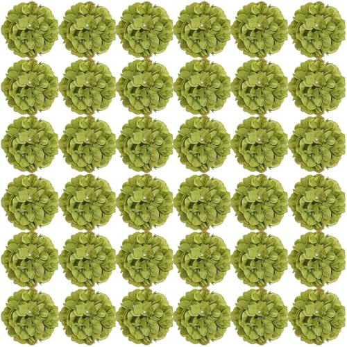 Nagobi Green Hydrangea Artificial Flowers Bulk with Stems 64 Pcs