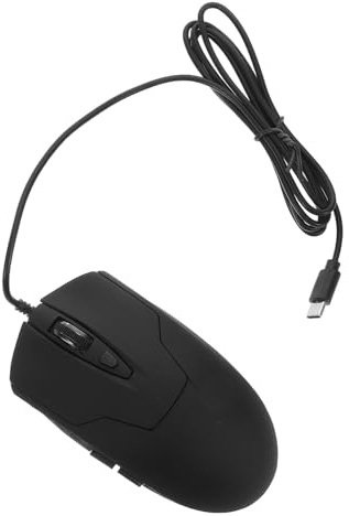 jojofuny Souris Filaire USB C Noire avec Éclairage LED Bleu, 6 Boutons Programmables, Câble 1,5 M, 4 Niveaux Dpi, Souris Ergonomique pour Ordinateur Portable et Bureau, Gaming et Usage