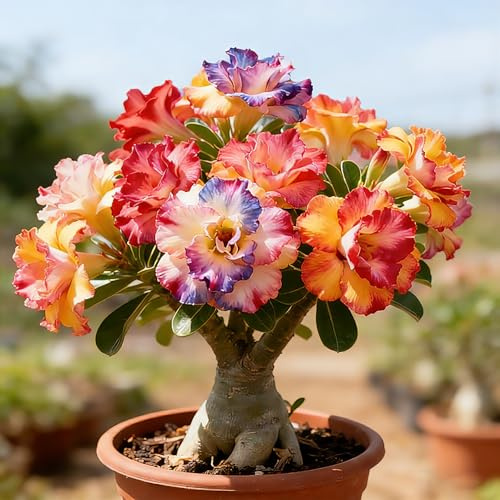 1 pezzi Rosa del deserto, facile da coltivare, richiede poca manutenzione, alto valore ornamentale, Adatto per uso esterno, casa, giardino