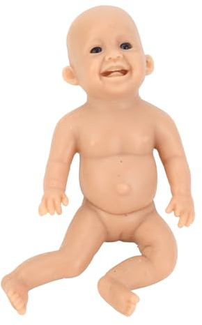AMONIDA Miniatur-Silikon-Babypuppe, Niedliche, Weiche -Puppe für Kreatives Spielen, 15,2 cm, Neugeborenengröße, Ideal für (Mädchen)