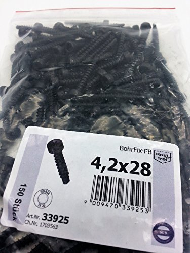 Sihga | BohrFix FB 4,2 x 28 mm | 150 Stück | SC 9 | schwarz - für DF II Sihgamid