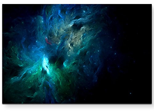 Paul Sinus Art abstraktes Bild – Universum in Blautönen - Leinwandbild 120x80cm
