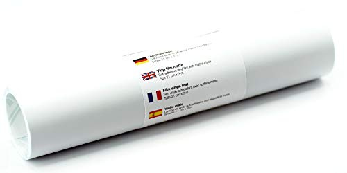 Selbstklebende Wandtattoo-/ Plotterfolie Vinylfolie matt 21 cm x 3 m, Farbe:Weiß