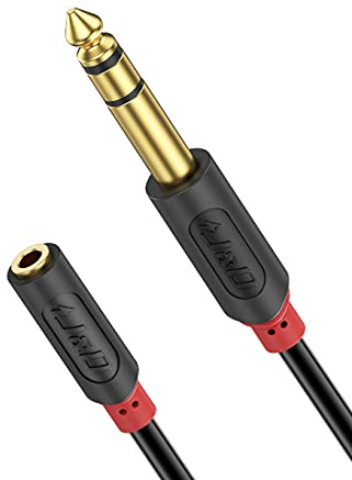 J&D 3.5mm Klinke auf 6.35mm Klinke Adapter, Stereo Audio Klinken Adapter Kabel 6.3 auf 3.5 Klinkenstecker Adapter, 24K Vergoldete für Verstärker, Kopfhörer, Lautsprecher - 2,7m