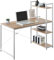 WOLTU Schreibtisch mit 4 Regalen - Computertisch für Büro/Homeoffice/Schlafzimmer - 120x60 cm - Eichenholz-Optik mit Weiß Metallgestell