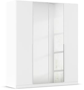 Rauch Möbel Alabama, Kleiderschrank, Farbe Weiß, Breite 181 cm | Schrank, 4-türig, mit Spiegel, Zubehör Premium, für Schlafzimmer, Kinderzimmer, Garderobe, Flur