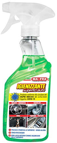 MAFRA, Detergente Igienizzante Superfici Auto, Quick Detailer per interni Senza Alcool, Ideale per Igienizzare Tutte le Superfici Senza Risciacquo, Non lasca Aloni, Formato da 500ml