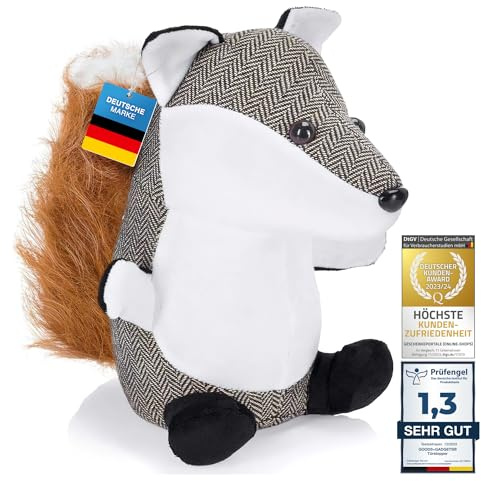 GOODS+GADGETS® Türstopper Fuchs – 1.300 g Handarbeit, Tier-Deko | Türstopper Tier in Fuchsform – Türpuffer & Türhalter, Stoff mit Sandfüllung, ideal als Geschenk
