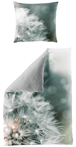 Traumschloss Bettwäsche »Mako-Satin« 100% Baumwolle | Digitaldruck | Reißverschluss | 135x200 & 80x80 | reifer Löwenzahn, Pusteblume