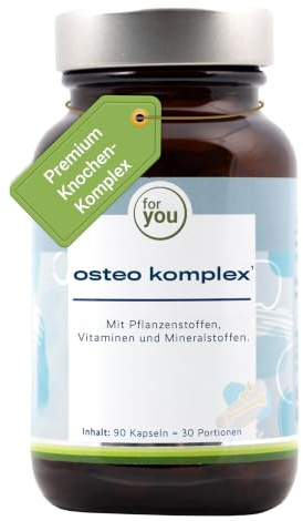 for you Osteo Komplex – Calcium & Phosphor aus MCH-Cal™, mit Vitamin D, K, Mangan & Pflanzenextrakten – Nahrungsergänzung für Knochen & Mineralstoffversorgung - Premiumkomplex