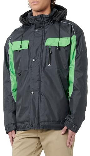 BWOLF Braver Veste de Travail Homme Hiver Chantier Avec Capuche Coupe Vent Gris L