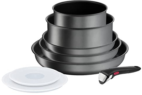 Tefal Ingenio Batterie de cuisine 8 pièces, Poêles, Casseroles, Induction, Revêtement antiadhésif résistant, Empilable, Compatible lave-vaisselle, Fabriqué en France, Daily Chef On ‎L7619202