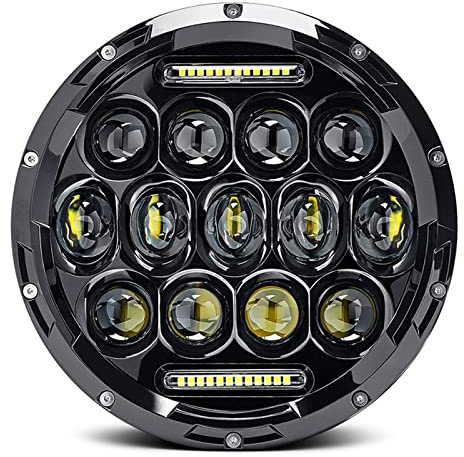 DOXMALL 7 Inch Headlight Fit For Street Glide H4 Round Sealed Beam DOT SAE Approved Motorcycle LED Headlight