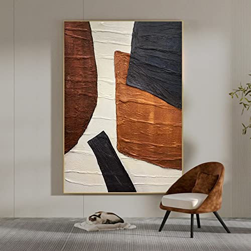 Acrylbilder, Braune, Dicke Textur, Farblich Passend, Minimalistisch, Abstrakt, Modern, 100 % Original, Rahmenlose, Handgemalte Ölgemälde Auf Leinwand Für Die Familienwand, Wohnzimmer, Esszimmer,