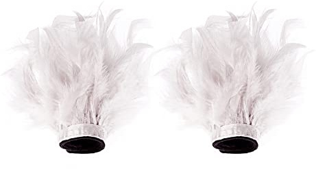 Damen Feder Manschetten,Feder Schlagarmbänder,Handgelenk-Ärmel,Feder-Armbänder,Slap-Armbänder für Frauen,Handgelenk-Manschetten,Haar-Accessoires,Pelzarmband,Halloween Armbänder zum Cosplay Spiel Party
