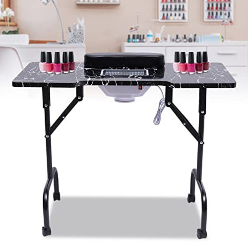 Sindipanda Professionell Maniküre Nagel Tisch Tragbare Schönheitssalon Techniker Schreibtisch Nageltisch für Maniküre Nagelstudios/Schönheitssalons/Friseurläden,Faltbar