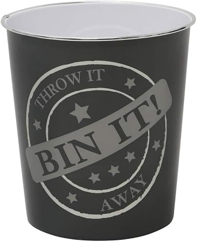 MantraRaj Small Bin It Plastic Waste Paper Bin Dark Grey 2.5L Round Waste Basket Trash Can, Lightweight Rubbish Bin for Kitchen, Bedroom, Bathroom, Open-Top Design, Ourdoor Gargabe Container Dustbin