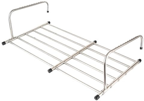 AnYaBinni tendedero balcón barandilla de radiador Plegable Acero Inoxidable colgadores Ropa Balcones Ligero Exteriores Extensible tenderetes Plegables tendederos