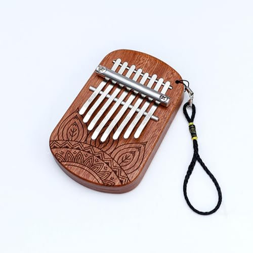 WAZUBC Mini Kalimba 8 Tasten Tragbares Daumenklavier Holzinstrument Legierung Kind Tragbar