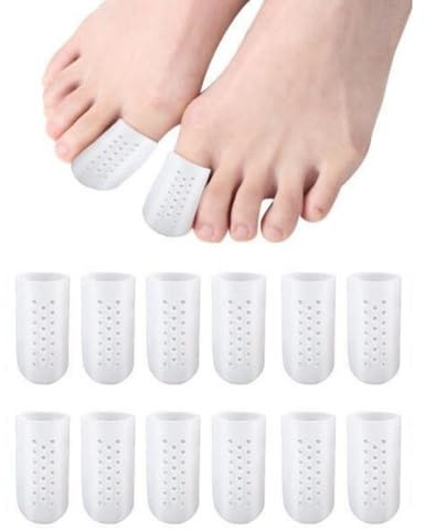 Norhogo 12 PCS Protege Orteil Silicone, Protection Gros Orteil, Capuchons d'orteils Respirantes, Capuchon Orteil Protege Doigt de Pied Pour Ampoules, Soulage Frottements Entre Les Orteils