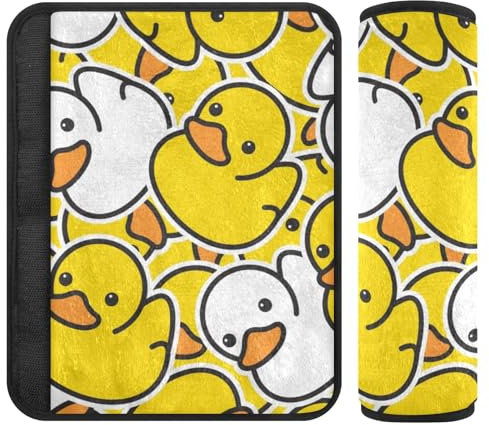 Fodere per cinture di sicurezza morbide di colore bianco anatra giallo, imbottite in cotone, cuscinetti per orecchie da spalla per zaini, cuscinetti per orecchie per cintura di sedile auto