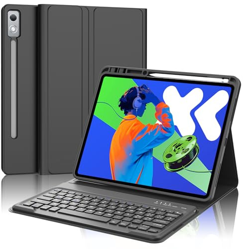 SENGBIRCH Funda teclado Lenovo Idea Tab Pro 12.7 pulgadas 2025, funda teclado italiano QWERTY Bluetooth magnético desmontable para Lenovo Xiaoxin Pad Pro 12,7 2025, negro