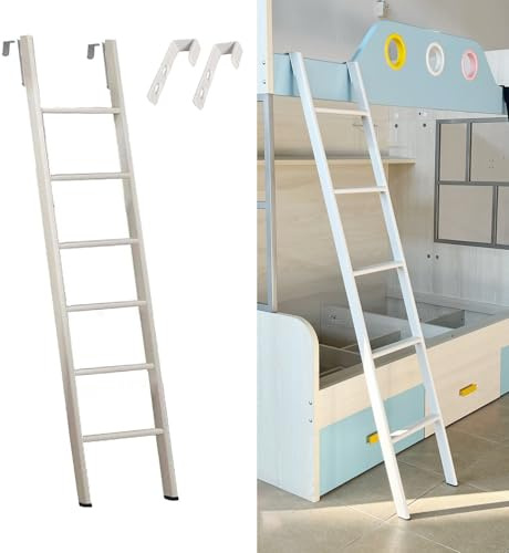 Hochbett Leiter 116/130/140/150/160/170/180/185 Cm Metallleiter für Etagenbetten, Wohnmobil-Loftleitern für Doppeletagenbetten mit Haken, Kellerleiter Zum Dachbodenklettern/ Fluchtleiter(180cm/71)