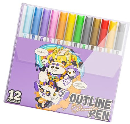 Konturstifte, Konturmarkierungsstifte | Glitzerstifte - Zeichnungs-Doodle-Konturmarker, Künstlerbedarf für die Kartengestaltung, Weihnachtskarten, Bastelarbeiten