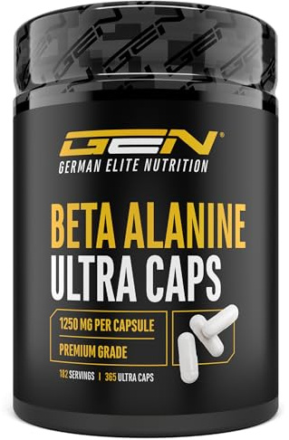 Beta Alanina Ultra Caps - 365 capsule - Dosaggio elevato con 1250 mg per capsula - Beta Alanina aminoacido con purezza del 99% - Senza additivi indesiderati