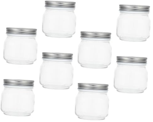 Ciieeo 8pcs Glass Jars with Lids 250ml Storage Containers for Honey Jam Jelly Home Organisation