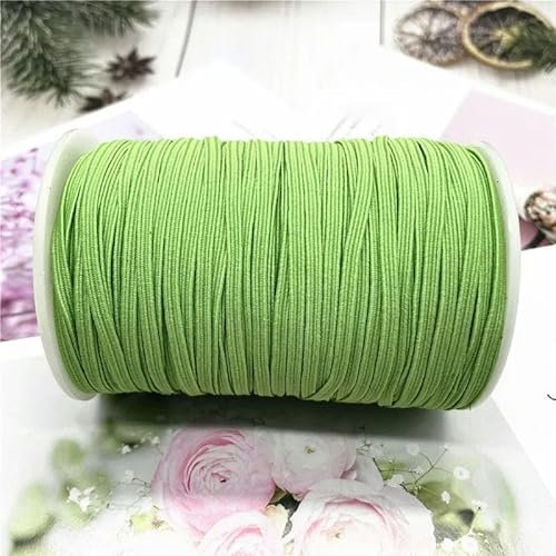 Bandas elásticas planas de colores de 6 mm, banda de goma elástica de alta elasticidad, cinta de licra, adorno de costura, cinturón, accesorio para prendas de vestir, 90 m, 25 verde militar, 6