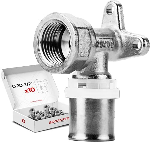 BOOPARTS – 10 Stück Wandscheibe 20x2 mm x 1/2 Zoll TH Kontur | Pressfitting Wandwinkel für Mehrschichtverbundrohr | Wandanschluss PEX