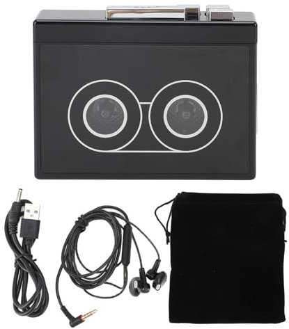 Reproductor de Cassette portátil, reproducción de Cassette y Reproductor de Cintas de Cassette de Control con una grabadora de reproducción de música versátil de Jack estándar de (A)