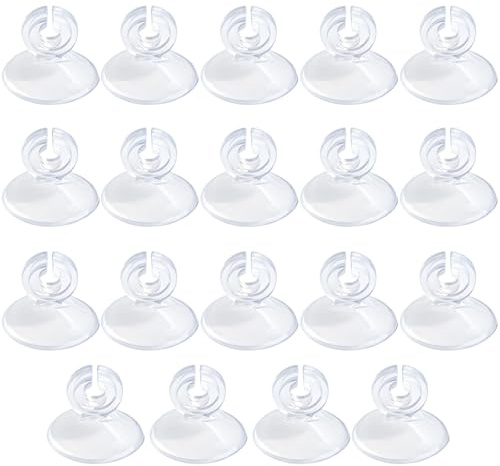 MC MEICHUANG 24 Pcs Transparent Aquarium Suction Cup Clips Clear Airline Tube Holders for Fish Tank, Hose Clamp Accessories for Aeration Setup