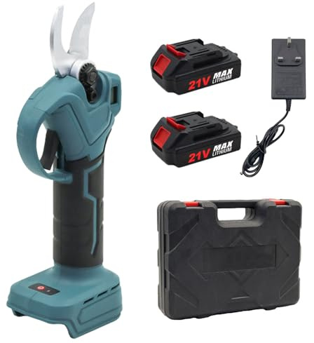 Relogic 21V Electric Pruning Shears Cordless Pruner with Powerful Brushless Motor 3cm Diameter Cutting LCD Display 2Pcs 2000mAh Battery Garden Clippers for Tree Branch and Grass Trimming