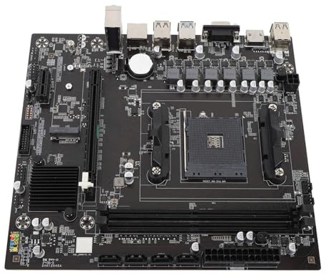 YUEHISY Computer Motherboard, AM4 Socket Gaming Motherboard with DDR4 Support Up to 64GB, PCIe Slots and NVMe M.2, for Ryzen 1 to 5th Gen CPUs