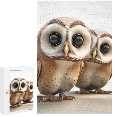 Holzpuzzle für Erwachsene, Lustiges Eule gedrucktes Puzzle für Erwachsene, kommt mit einer schönen Box