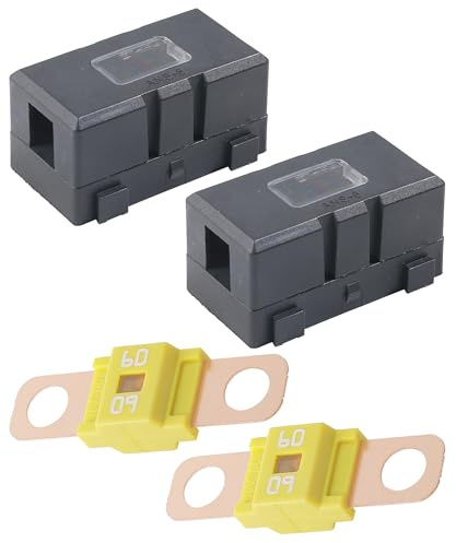 Xibao Sicherungshalter Kfz,Midi Sicherungshalter 12 Volt und 2 PCS Midi Hochstromsicherung Schraubsicherung,Geeignet für Autos,Lastwagen,Baufahrzeuge,Landmaschinen,Busse und Wohnwagen (60A)